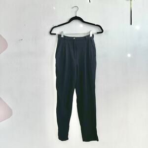 Vintage Anne Klein 100% Wool Pleated Trousers Blue‎ Made in USA High Waist 90s